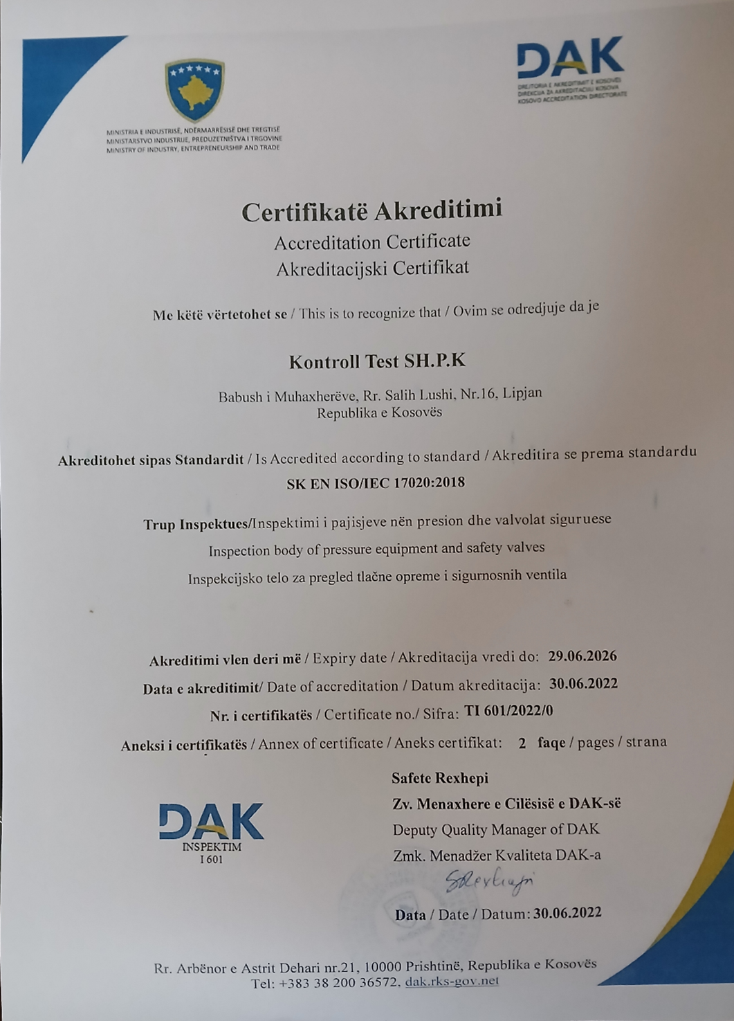 DAK Accreditation